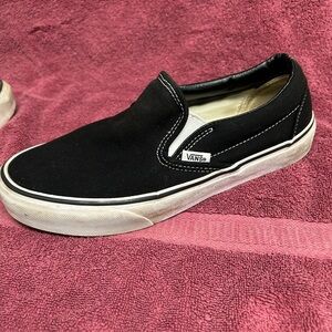 Vans Black Canvas Slip-On Shoes